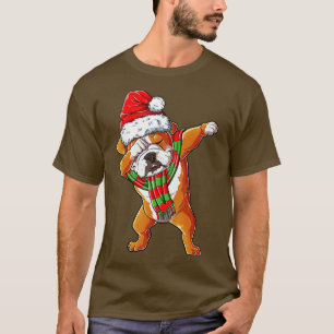 Camiseta Dabbing English Bulldog Papais noeis de Natal Para