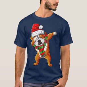 Camiseta Dabbing English Bulldog Papais noeis de Natal para