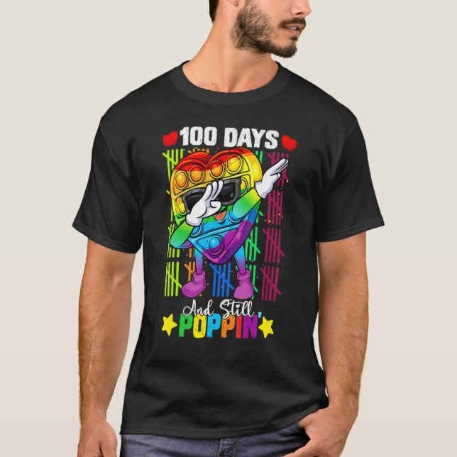 Camiseta Dabbing Fidget Toy 100 Days Of School Still Poppin (Frente)