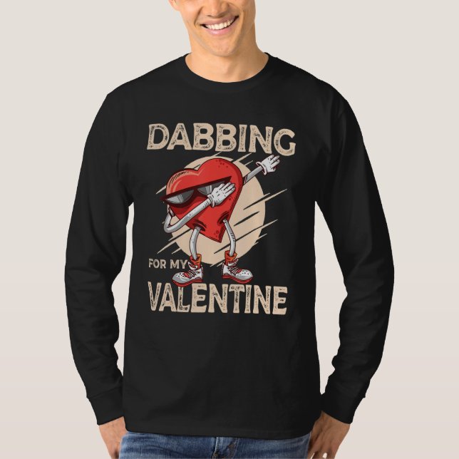Camiseta Dabbing For My Valentine Slick Heart   Valentines  (Frente)