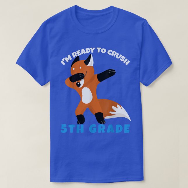 Camiseta Dabbing Fox First Day Of School Estou Pronto Para  (Frente do Design)