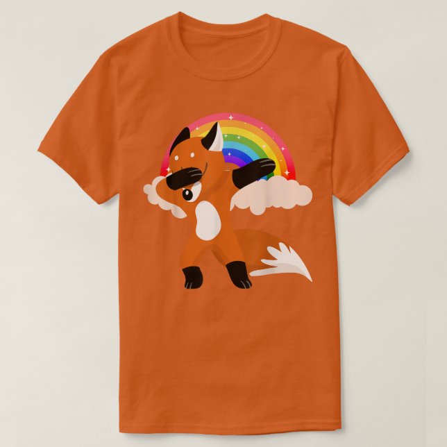Camiseta Dabbing Fox Rainbow LGBT T-Shirt Copy Copy Copy (Frente do Design)