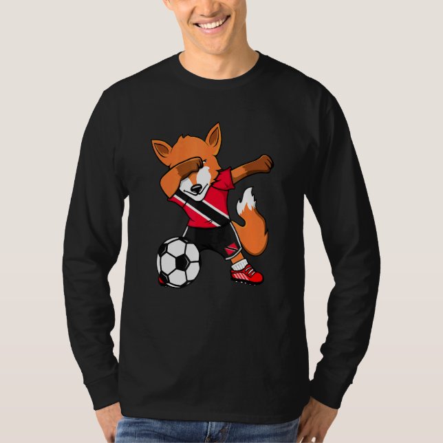 Camiseta Dabbing Fox Trinidad E Tobago Soccer Fans Jersey (Frente)
