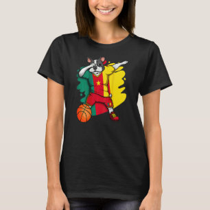 Camiseta Dabbing French Buldog Camarões no Basquete Fan Jer