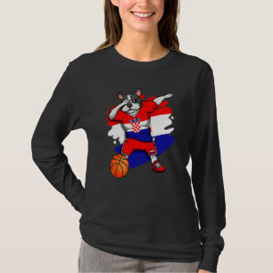 Camiseta Dabbing French Buldog Croácia Basball Fan Jers