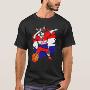 Camiseta Dabbing French Buldog Croácia Basball Fan Jers