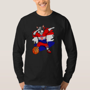 Camiseta Dabbing French Buldog Croácia Basball Fan Jers