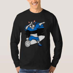 Camiseta Dabbing French Buldog Estônia Voleibol Fan Jers