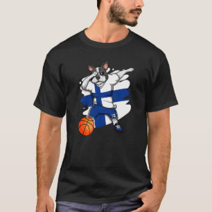 Camiseta Dabbing French Buldog Finlândia Basquete Fan Jers