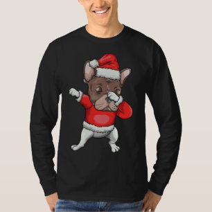 Camiseta Dabbing French Buldog Papai noel Natal