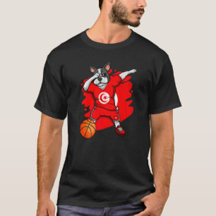 Camiseta Dabbing French Buldog Tunísia Basquete Fan Jers