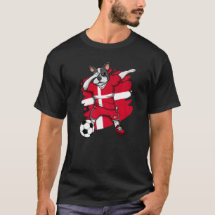 Camiseta Dabbing French Buldogue Denmark Soccer Fans Jersey