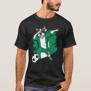 Camiseta Dabbing French Buldogue Nigéria Soccer Fans Jersey