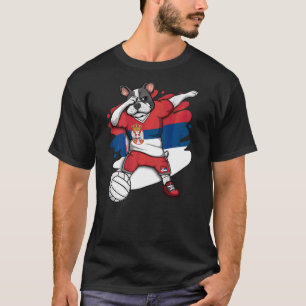 Camiseta Dabbing French Buldogue Sérvia Voleibol Jerse