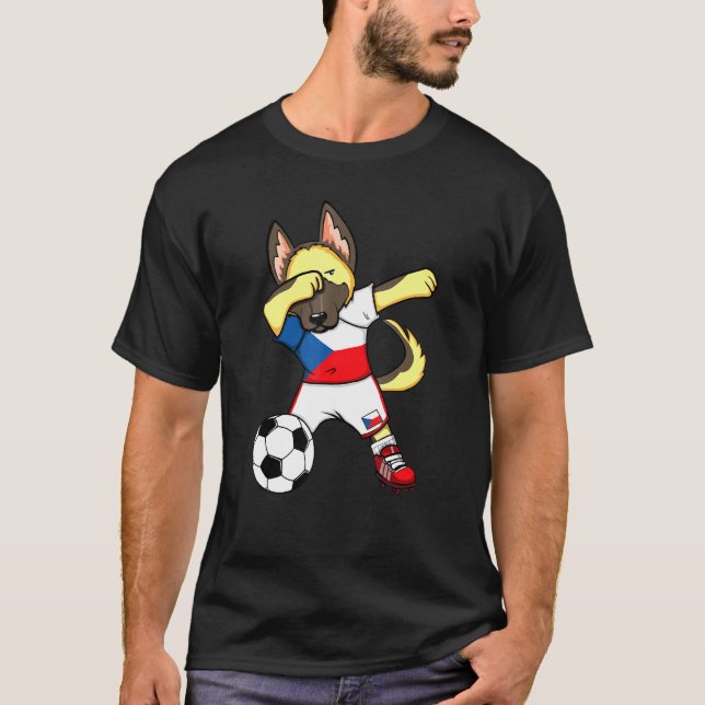 Camiseta Dabbing German shepherd na República Checa (Frente)