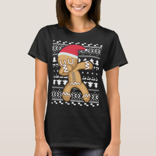 Camiseta Dabbing Gingerbird Man Ugly Christmas Sweater