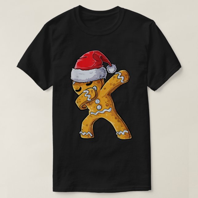 Camiseta Dabbing Gingerbread Man Funny Christmas Design (Frente do Design)