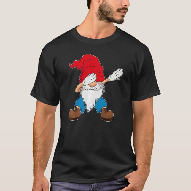 Camiseta Dabbing Gnome Christmas Family Matching (Frente)