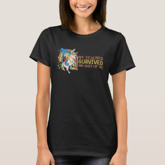 Camiseta Dabbing Gnomie with Unicorn Kindergarten Happy 100