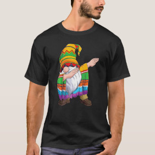 Camiseta Dabbing Gnomo Cinco De Mayo Fiesta Poncho Me Mulhe