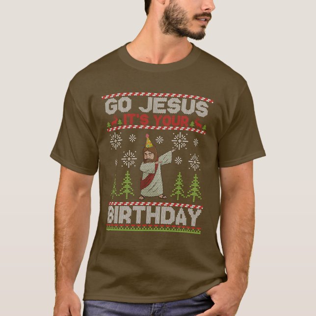 Camiseta Dabbing Go Jesus É Seu Aniversário (Frente)