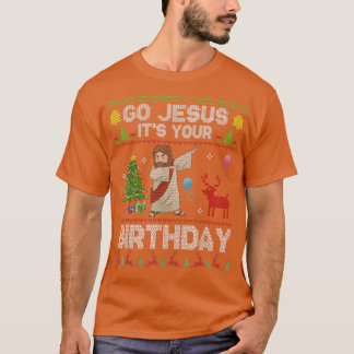 Camiseta Dabbing Go Jesus Its Your Birthday Merry Christmas