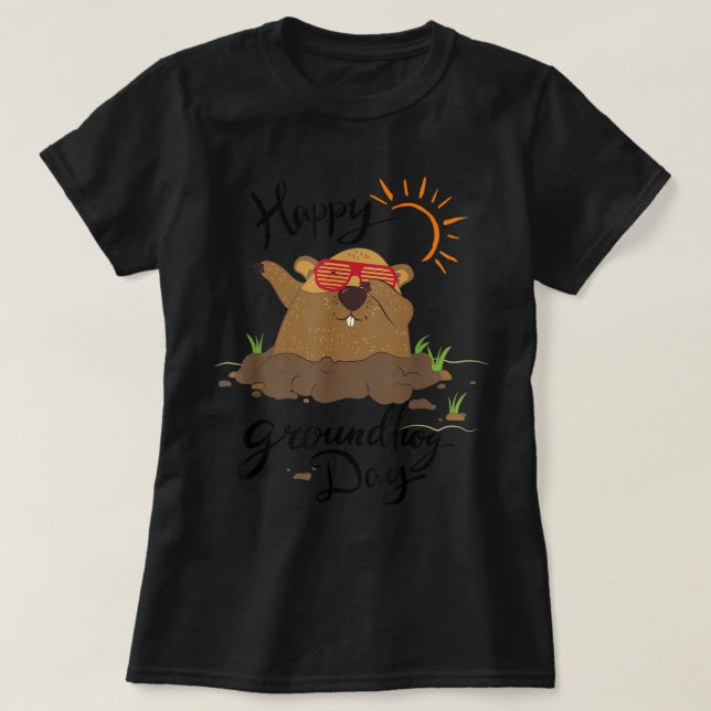 Camiseta Dabbing Groundhog Lovers Happy Groundhog Day  (Frente do Design)
