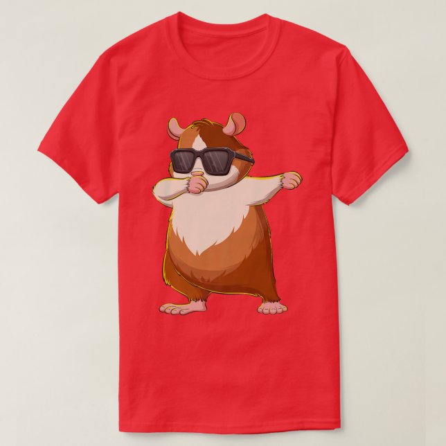 Camiseta Dabbing Guinea Pig Wearing Sunglasses Dab Dance Gi (Frente do Design)