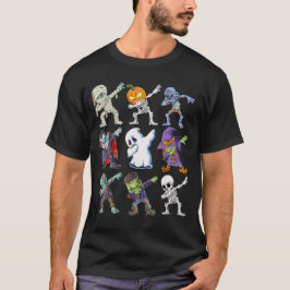 Camiseta Dabbing Halloween Boys Skeleton Zombie Mummy