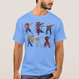 Camiseta Dabbing Halloween Boys Skeleton Zombie Scary Pumpk