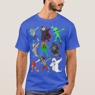 Camiseta Dabbing Halloween Boys Skeleton Zombie Scary Pumpk