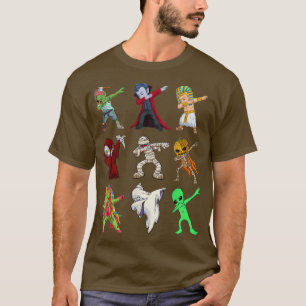 Camiseta Dabbing Halloween Children Skeleton Scarpkin Dab