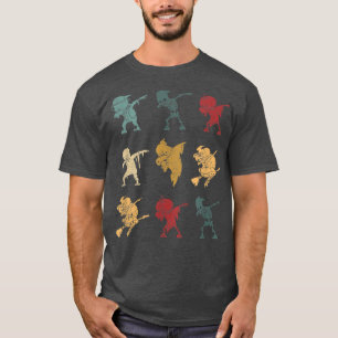Camiseta Dabbing Halloween Skeleton Zombie Ghost Witch Scar