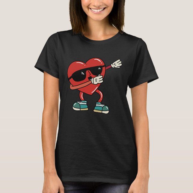 Camiseta Dabbing Heart   Mens Kids Boys Valentines Day (Frente)