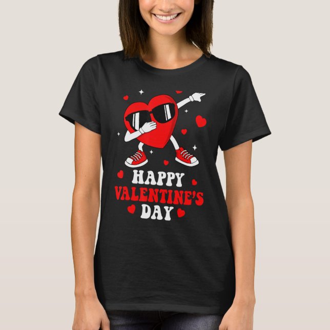Camiseta Dabbing Heart Sunglass Feliz dia de os namorados C (Frente)