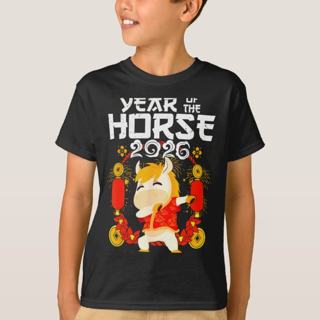 Camiseta Dabbing Horse Chinese New Year Of The Horse2026  (Frente)