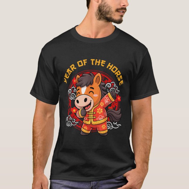 Camiseta Dabbing Horse Chinese New Year Of The Horse2026  (Frente)