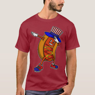 Camiseta Dabbing Hot Dog Independence Day Gift 4th
