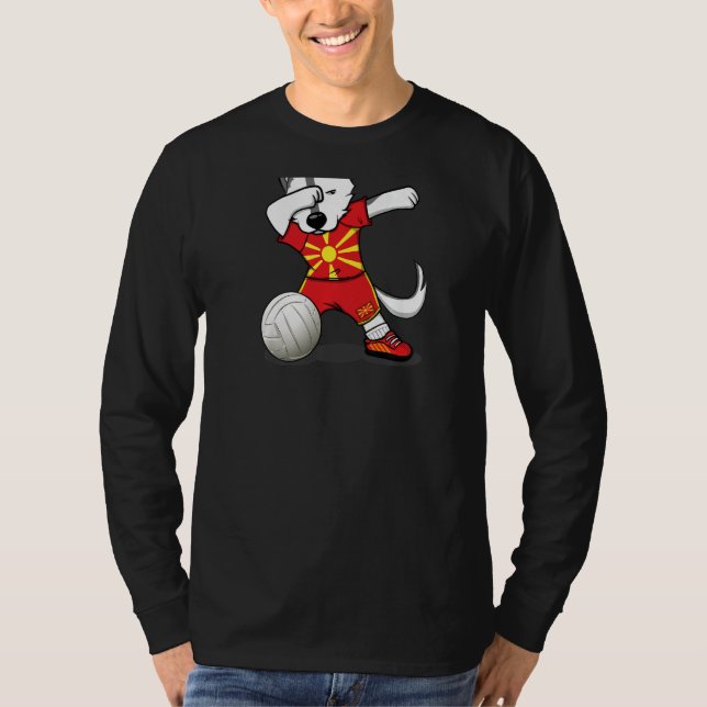 Camiseta Dabbing Husky Macedonia Volleyball Fans  Macedonia (Frente)