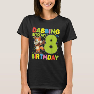 Camiseta Dabbing In My 8th Birday Fox Oito Anos B