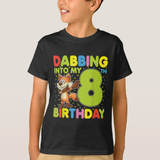 Camiseta Dabbing In My 8th Birday Fox Oito Anos B