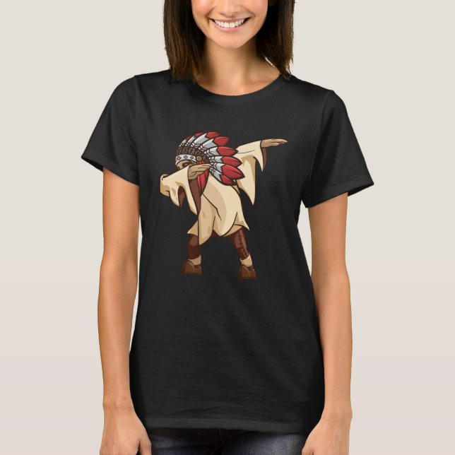 Camiseta Dabbing Indian Chief Native Indigenous Dab Dance (Frente)
