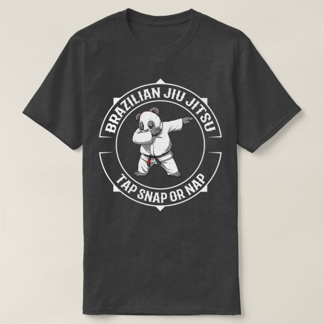 Camiseta Dabbing Jiu Jitsu Panda BJJ e Submissão 1 (Frente do Design)