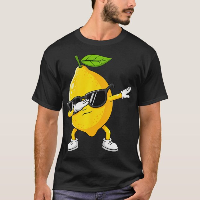 Camiseta Dabbing Lemon Fruit With Sunglasses Lemon (Frente)