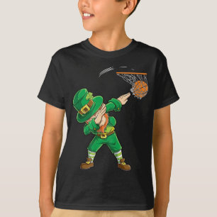 Camiseta Dabbing Leprechaun Basketball St Patricks Day Boys