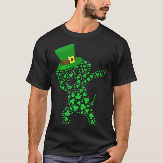 Camiseta Dabbing Leprechaun Beagle Dog Shamrocks Saint Patr (Frente)