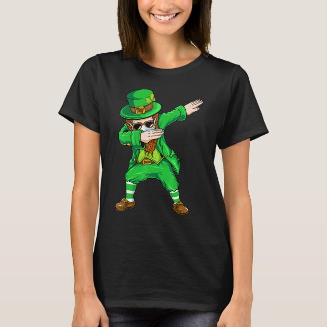Camiseta Dabbing Leprechaun Face Mask Boys (Frente)