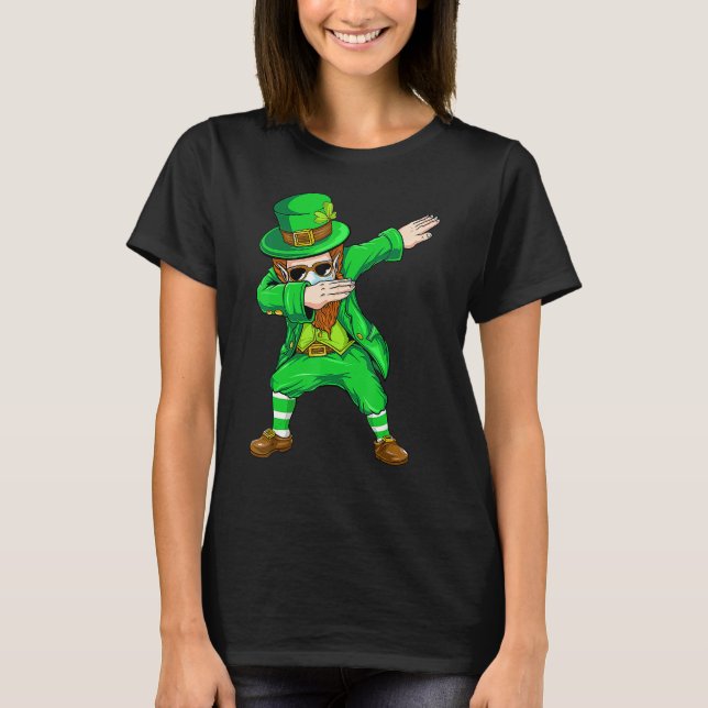 Camiseta Dabbing Leprechaun Face Mask Boys (Frente)