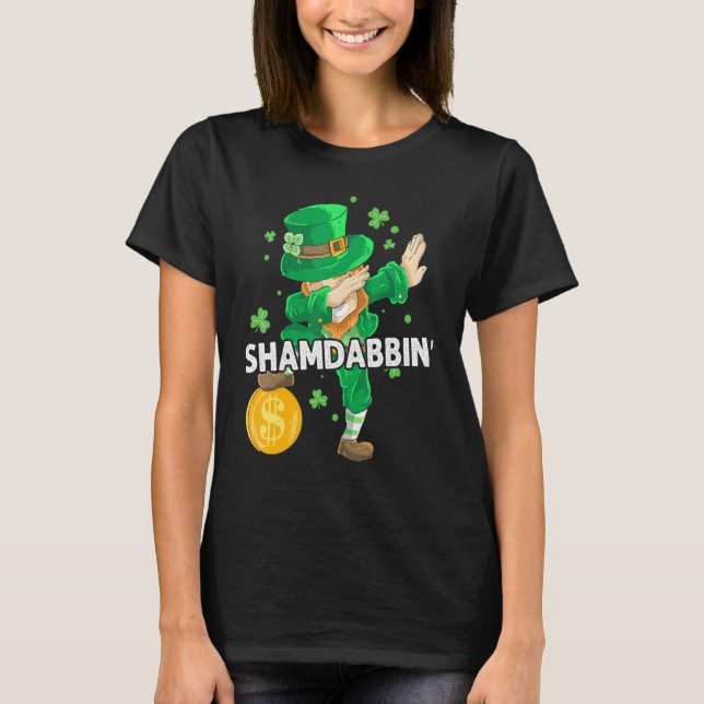 Camiseta Dabbing Leprechaun Irish Clover St Patrick's Day S (Frente)