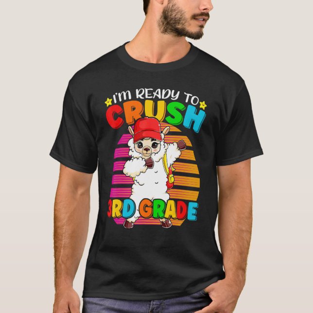 Camiseta Dabbing Llama de volta ao colégio G (Frente)